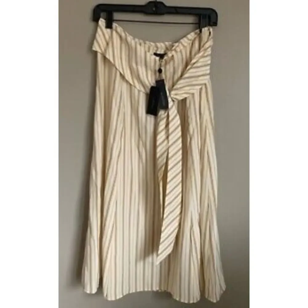 Rag & Bone Felix Stripe Silk Skirt Yellow size 12